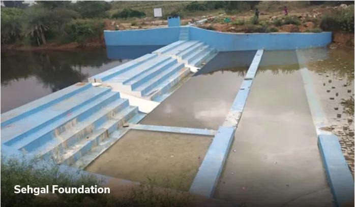 A check dam constructed by Sehgal Foundation