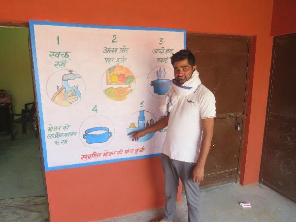 A nutrition center informing villagers in Nuh