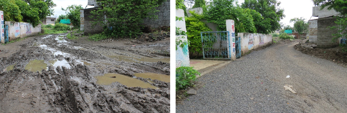 gram panchayat quickly swung into action and got the roads repaired in front of the school