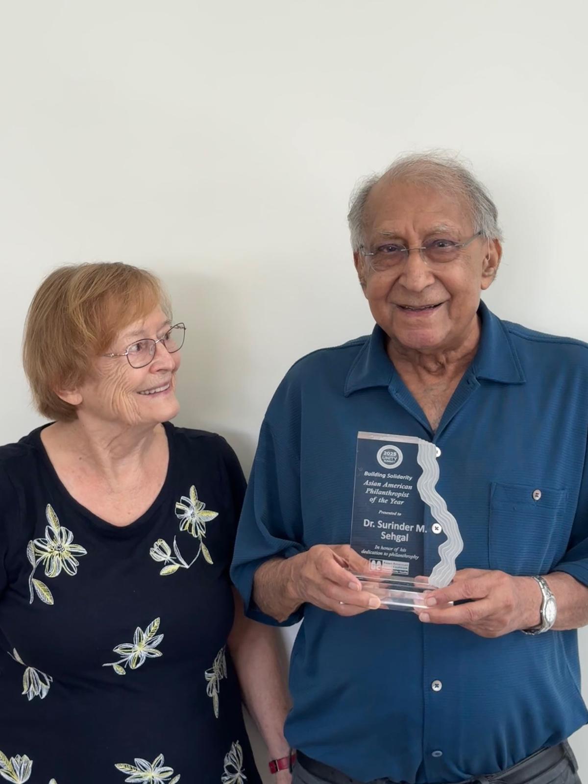Dr. Suri Sehgal Honored as Philanthropist of the Year Award by Asian American Unity Coalition