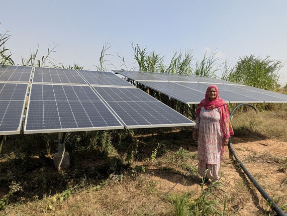 Rajbala with solar irrigation pump