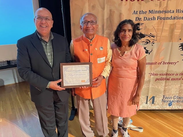 Jay Sehgal with Mr. Ram Gada and Professor Deep Shikha