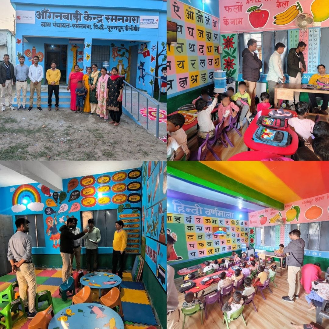 SMSF team and Mr. Abhishek at the intervention villages.